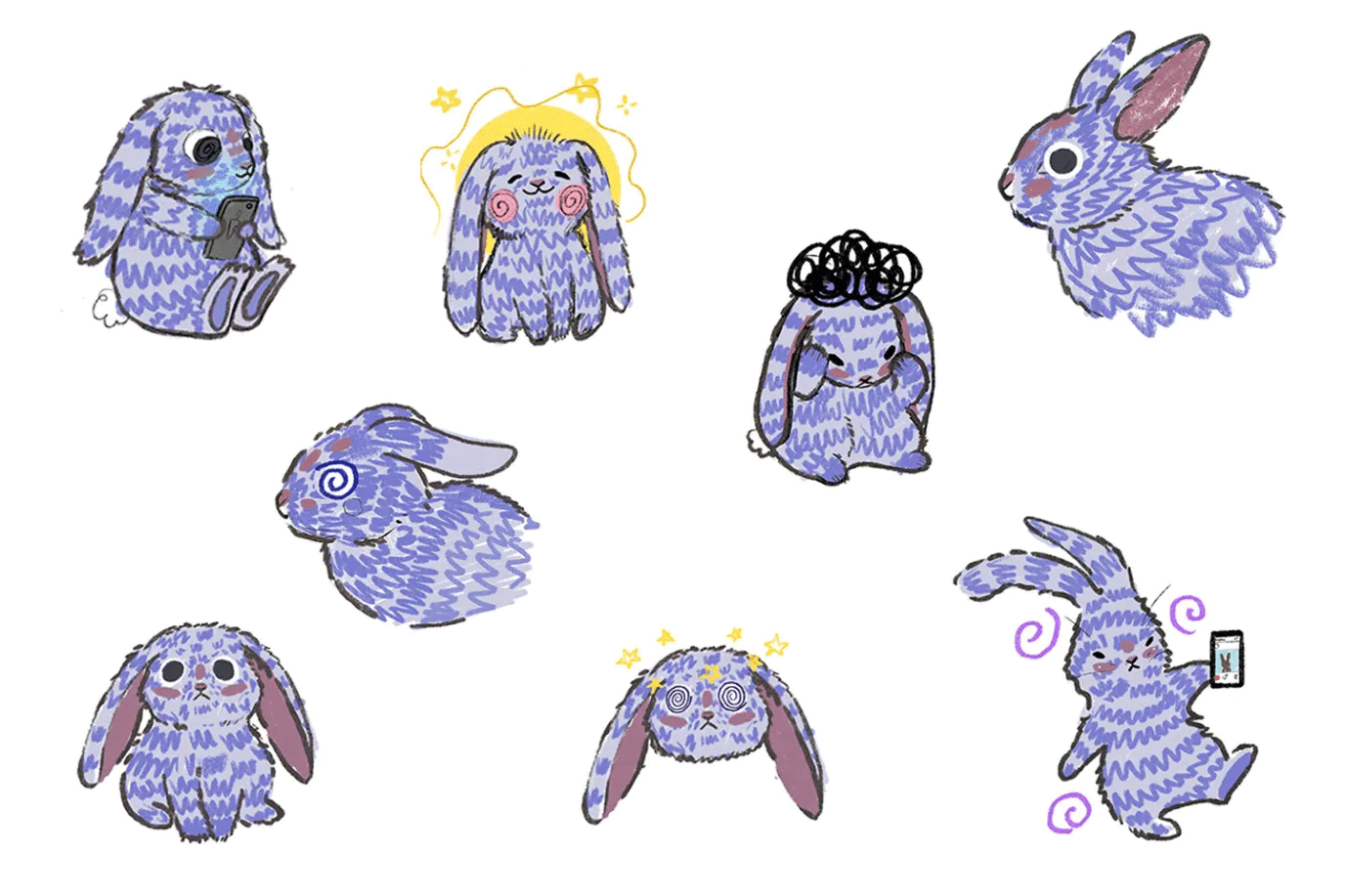 sketches of rabbits