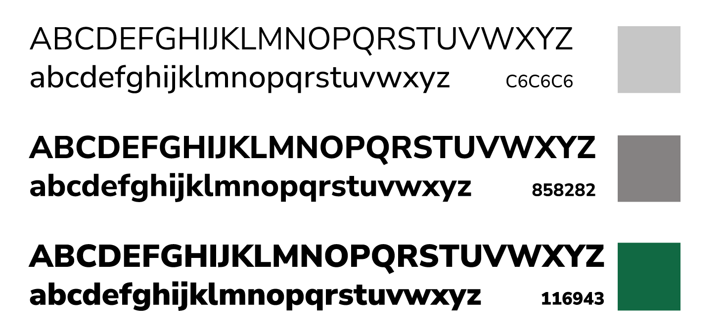 Typeface and colour scheme